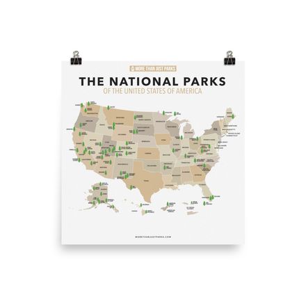 National Parks Map by More Than Just Parks (10x10)