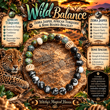 Wild Balance, Zebra Jasper, African Turquoise Bone Beaded Bracelet