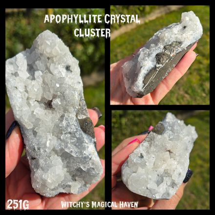 Apophyllite Crystal Cluster on a Basalt Base