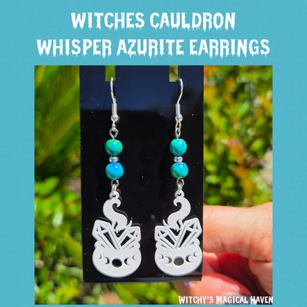 Witches Cauldron Whisper Azurite Earrings