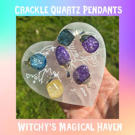 Crackle Quartz Silver Plated Pendants