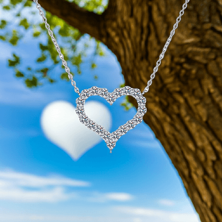 Heart Cubic Zirconia Stainless Steel Pendant