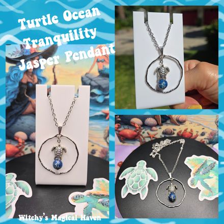 Turtle Ocean Tranquility Jasper Pendant
