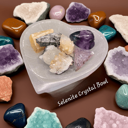 Selenite Gemstone Heart Bowl