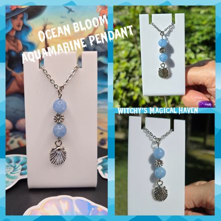 Ocean Bloom Aquamarine Gemstone Pendant