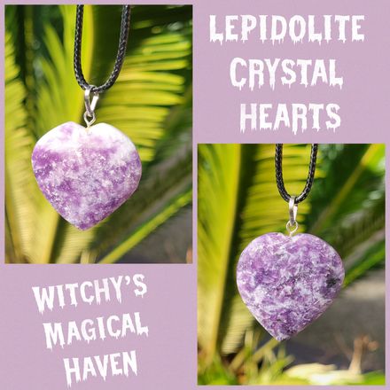 Lepidolite Gemstone Heart Pendants