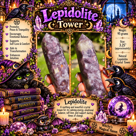 Lepidolite Crystal Tower | 3.25" Polished Purple Gemstone Point | 95g