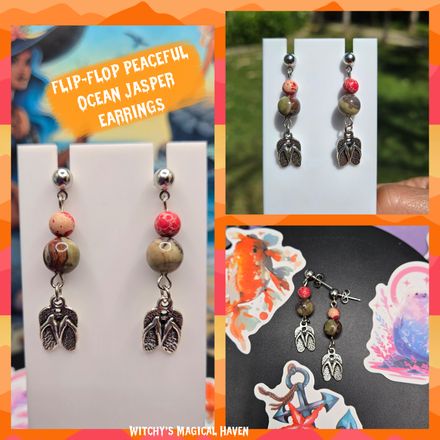 Flipflop Peaceful Ocean Jasper Earrings