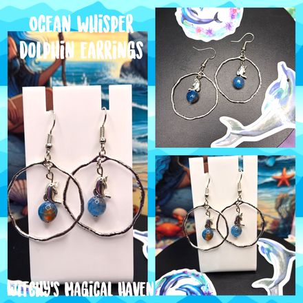 Ocean Whisper Dolphin Jasper Earrings