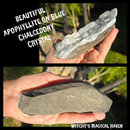 Apophyllite On Blue Chalcedony Cluster