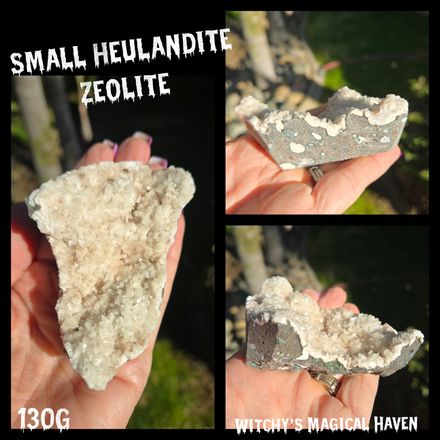 Heulandite White Zeolite Crystal Cluster