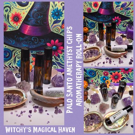 Palo Santo Essential Oils Blend with Amethyst Crystal Chips