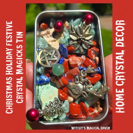 Christmas Holiday Crystal Charm Magicks Tin