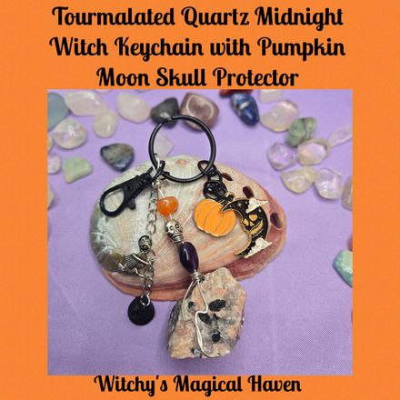 Tourmalated Quartz Spooky Keychain