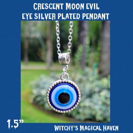 Evil Eye Round Silver Plated Pendant