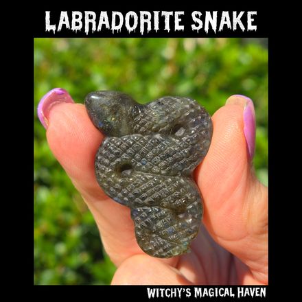 Labradorite Hand Carved Flashy Mini Snake