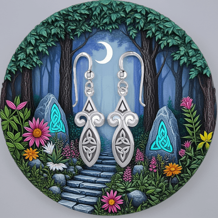 Celtic Trinity Knotwork Sterling Silver Earrings