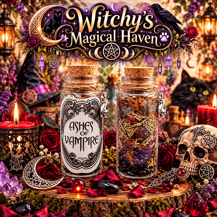Ashes of Vampire Magical Crystal &amp; Herb Potion Bottle 