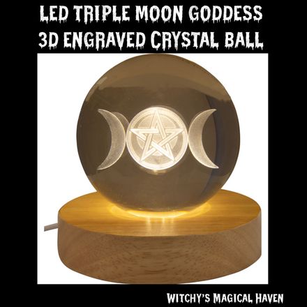 Triple Moon Goddess Engraved LED Light