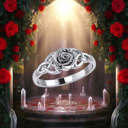 Celtic Trinity Rose Sterling Silver Ring, size 6 &amp; 7