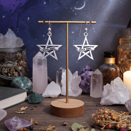 Witch Diva Pentagram Sterling Silver Earrings