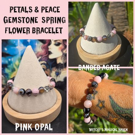 Petals and Peace Gemstone Spring Flower Bracelet