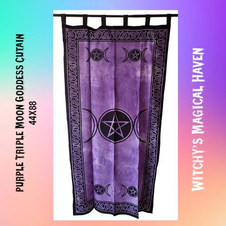 Purple Triple Moon Goddess Curtain