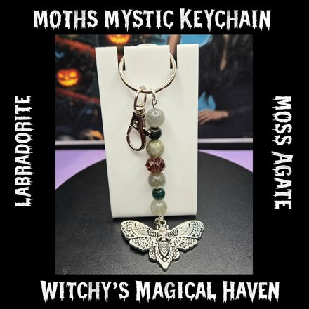 Moths Mystic Gemstone Keychain
