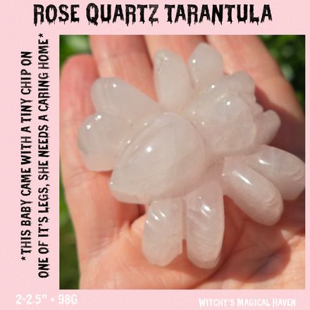 Hand Carved Rose Quartz Tarantula Spider