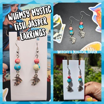 Whimsy Mystic Fish Jasper Earrings