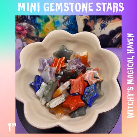 Hand Carved Gemstone Mini Stars