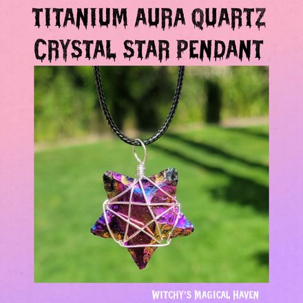 Titanium Aura Quartz Crystal Star Pendant
