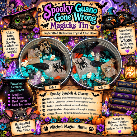 Spooky Guano Gone Wrong Magicks Crystal Altar Home Decor Tin