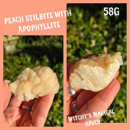 Peach Stilbite with Apophyllite Crystals