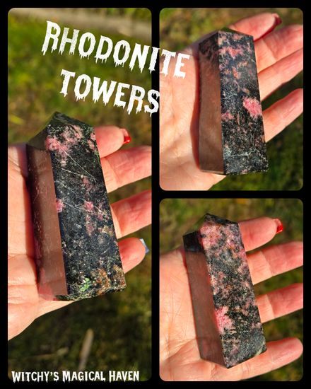 Rhodonite Gemstone Towers