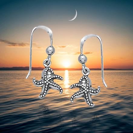 Starfish Sterling Silver Earrings