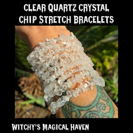 Clear Quartz Crystal Chip Stretch Bracelets