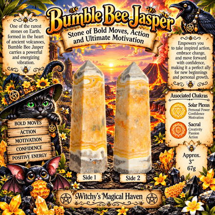 Bumble Bee Jasper Crystal Tower | 3" Volcanic Gemstone | Stone of Motivation &amp; Confidence