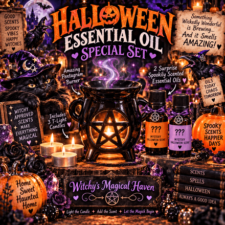 Halloween Essential Oils and Pentacle Warmer Set