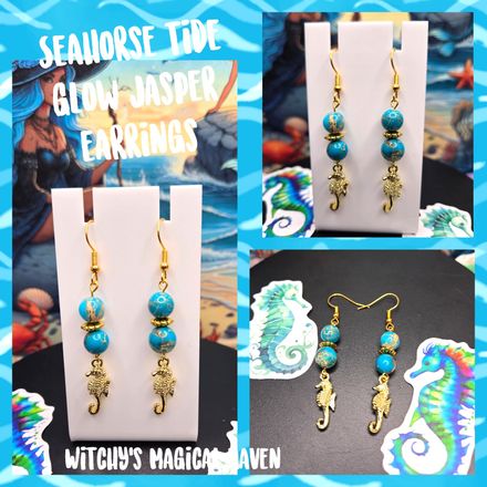 Seahorse Tide Glow Jasper Earrings