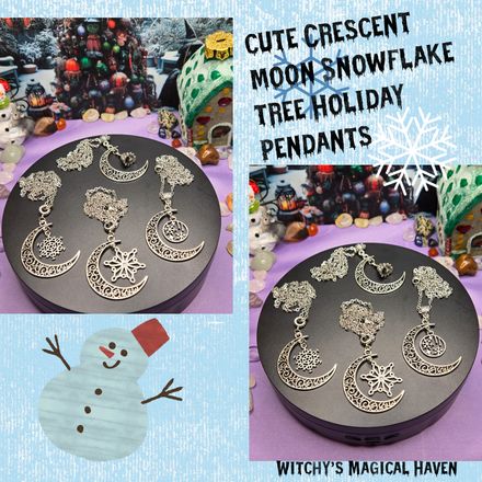 Crescent Moon Holiday Themed Pendants