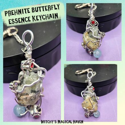 Prehnite Butterfly Essence Keychain Accessory
