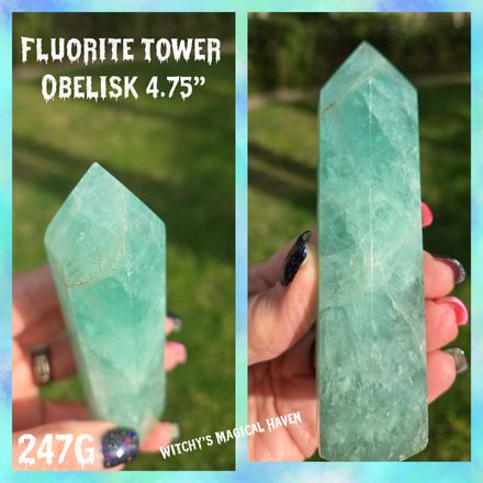 Fluorite Green Crystal Obelisk Tower