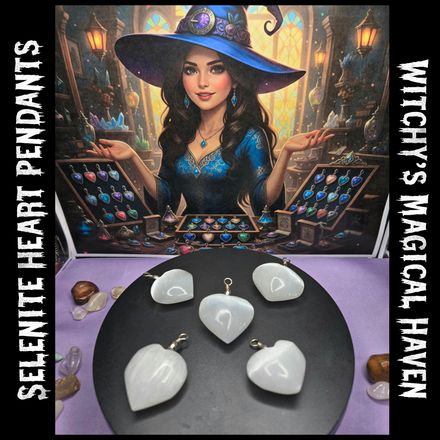 Selenite Heart Pendants