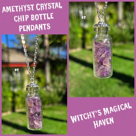 Amethyst Crystal Chip Bottle Pendants