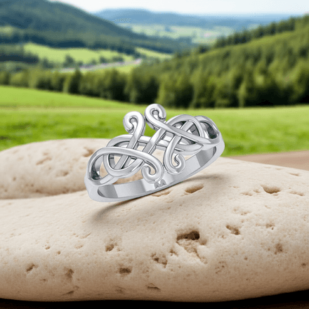 Celtic Knotwork Sterling Silver Ring, Size 6