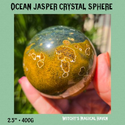Ocean Jasper Crystal Sphere "Stone of Joy and Relaxation"