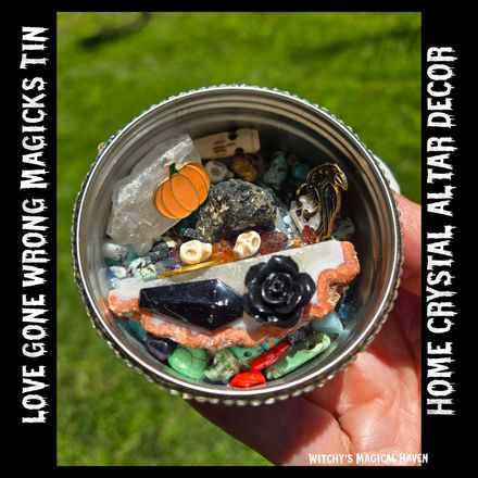 Spooky Love Gone Wrong Crystals Magicks Altar Decor Tin