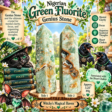Nigerian Green Fluorite Crystal Tower | Natural 3.25" Genius Stone | Heart Chakra