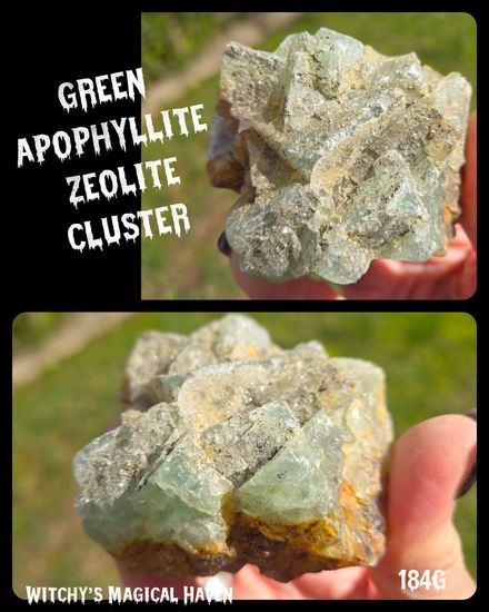 Green Apophyllite Zeolite Crystal Cluster